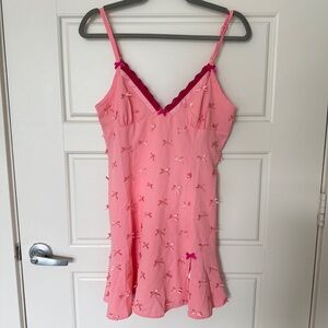 NWT Betsey Johnson x f21 collab Pink Bow Slip Dress sz M coquette balletcore